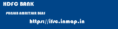 HDFC BANK  PUNJAB AMRITSAR BEAS   ifsc code